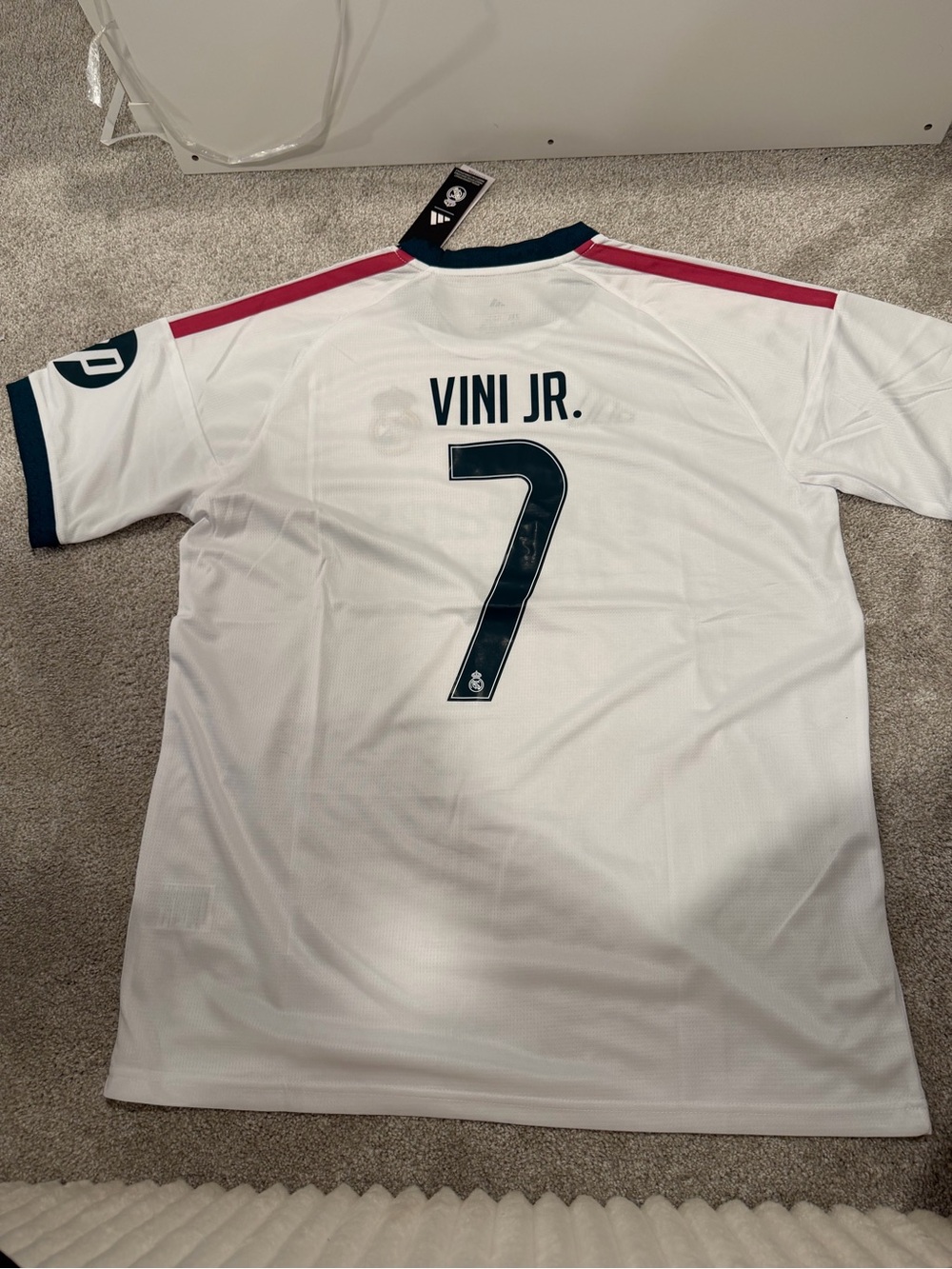 adidas men’s 26/27 Real Madrid home slim fit Vini JR #7 soccer jersey